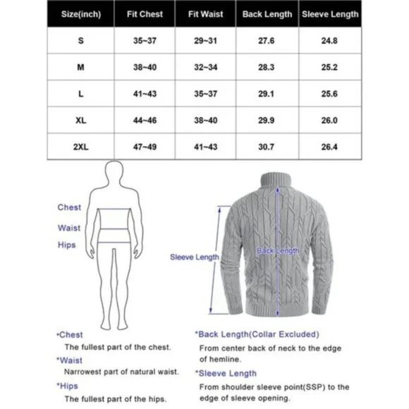 Men's L11 Turtleneck Pullover Sweaters Light Grey - Picture 7 of 8